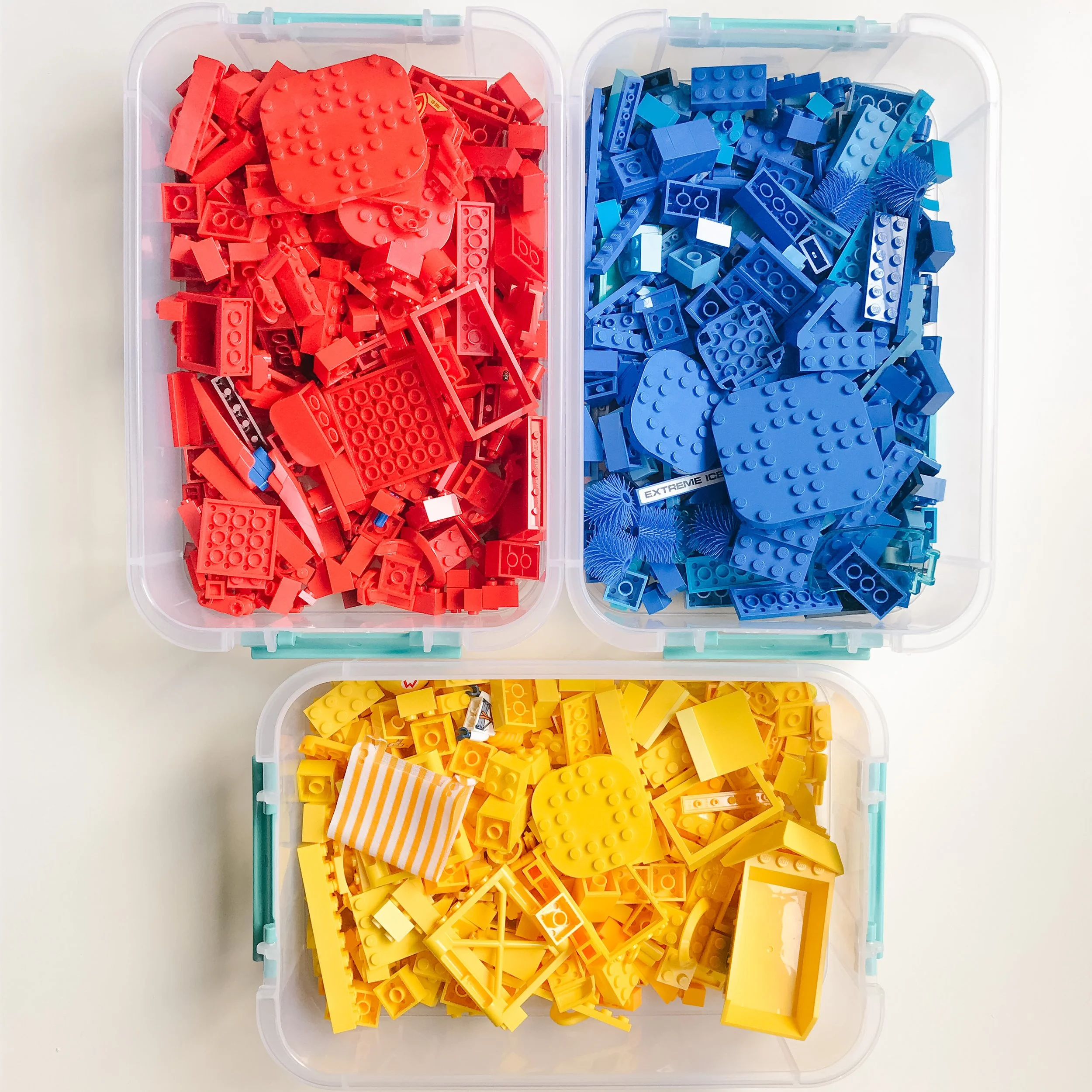 lego sorted and organized by colour