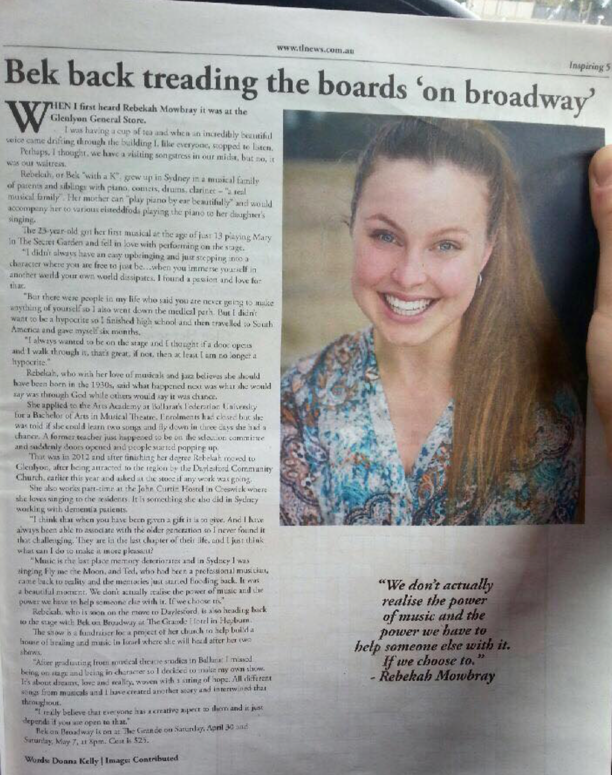 “Bek on Broadway”