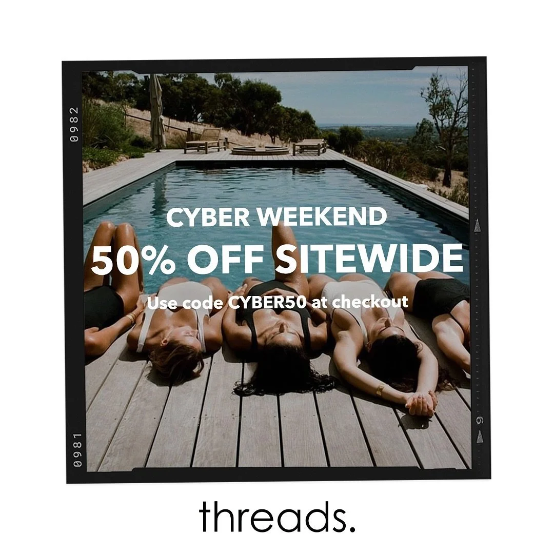 50% off SITEWIDE&hellip;&hellip; one of the best cyber weekend  deals we have seen 👀👀👀 thanks @threadsonline 💚