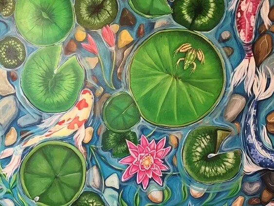 Koi pond mural 
