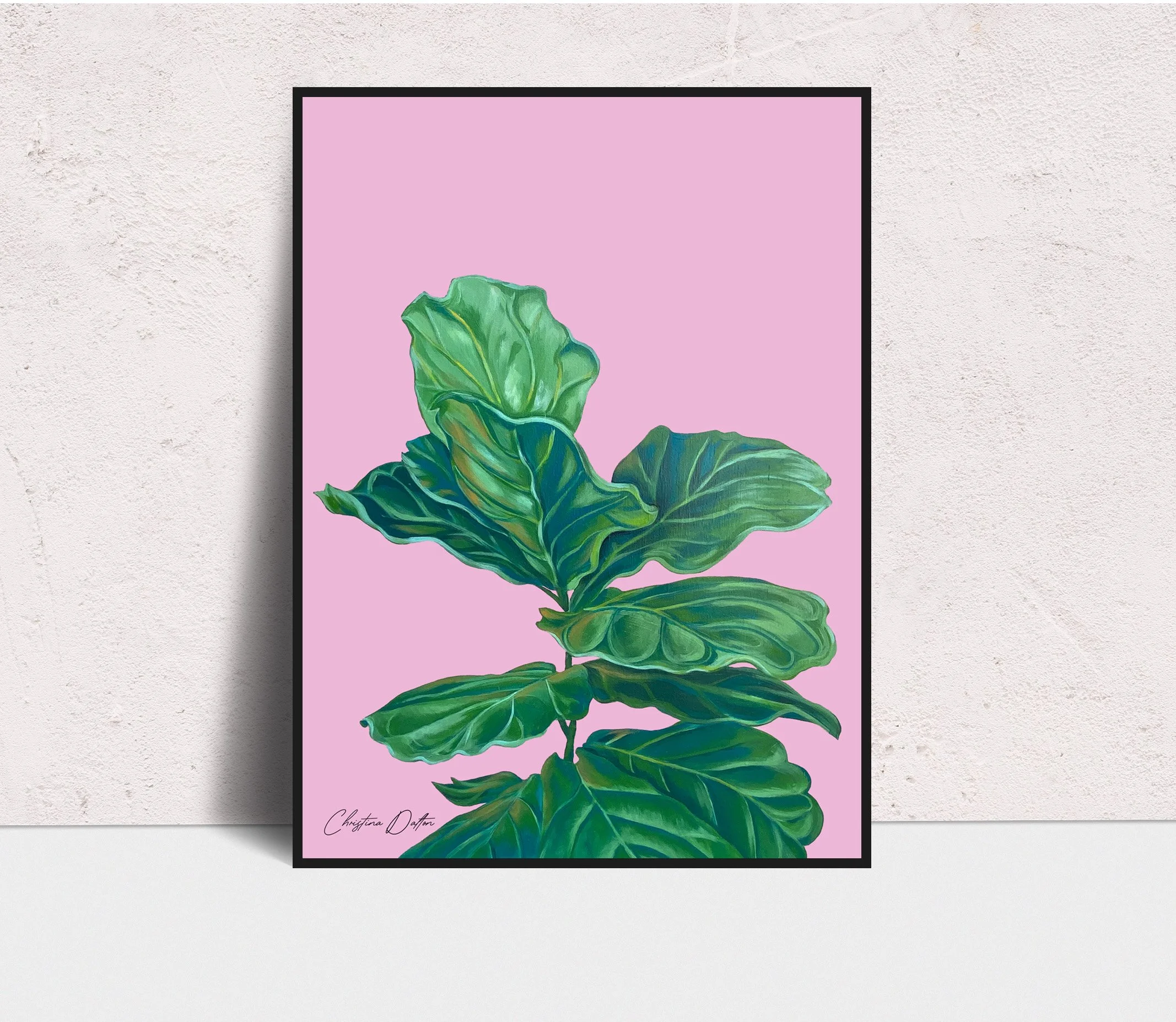 Fiddle Fig on Pink_Framed.jpg