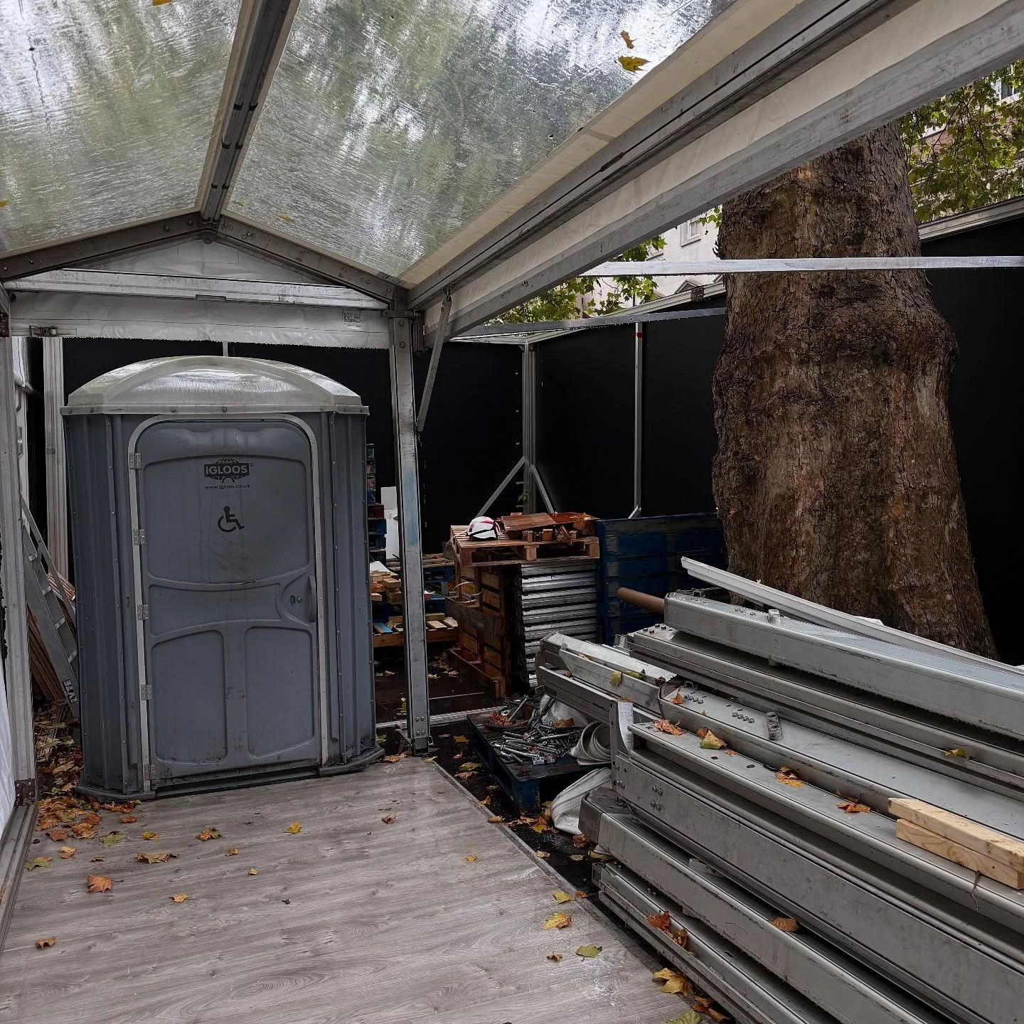 Chris Ingram is the founder of the Ingram Collection, a knowledgable and generous collector. He&rsquo;s also in a wheelchair. Today we went to an art fair and this was the disabled loo provided. Out of the tent beside the rubbish. Chris felt it was &