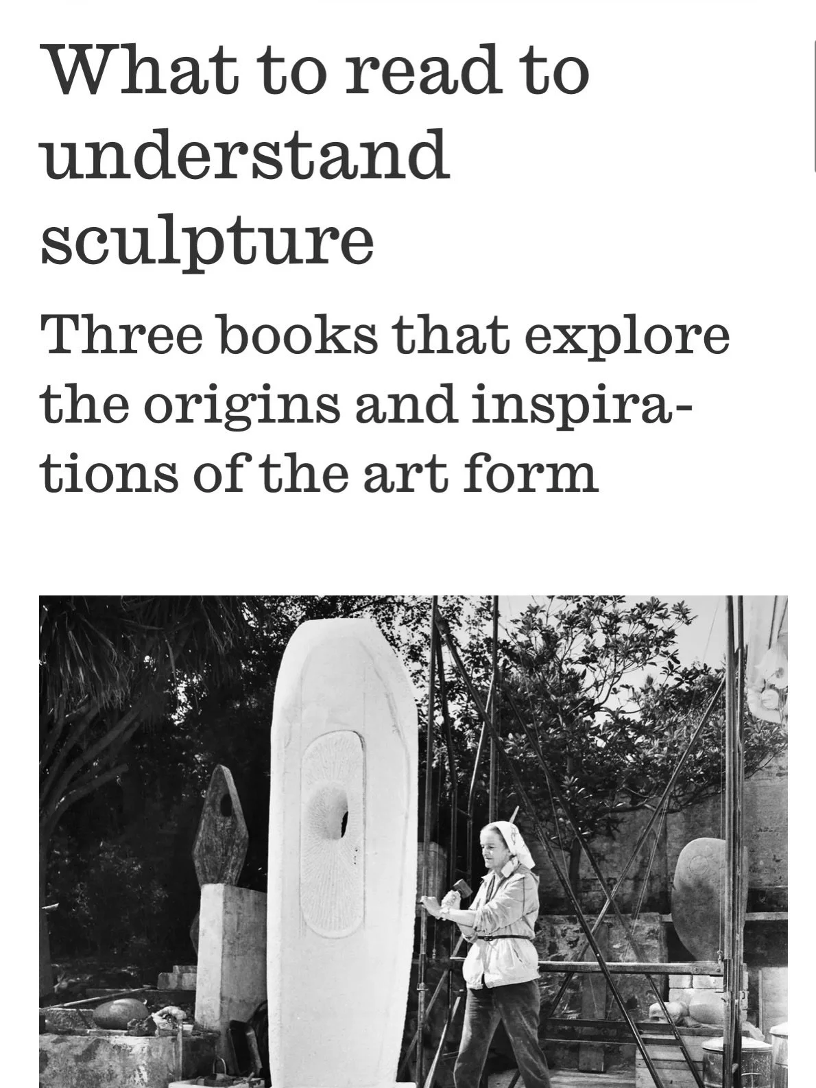 I&rsquo;ve writtten in @theobserveruk recommending three books to read to understand sculpture. They are all evocative poetic explorations of place and material. The Living Mountain by Nan Shepherd, Land by Jacquetta Hawkes and Teaching a Stone to Ta