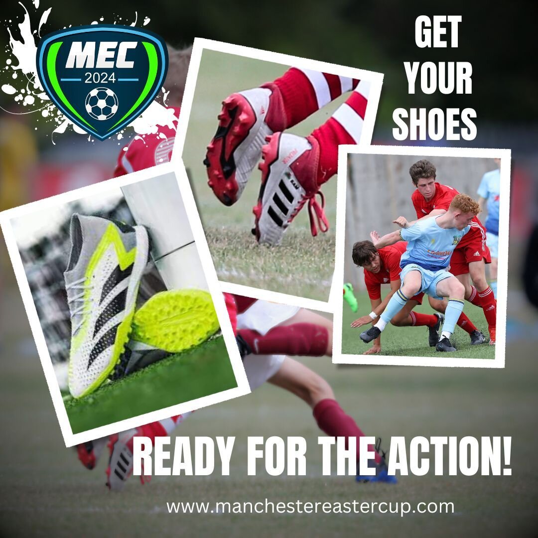 Time to polish your football boots! 👇‼️IMPORTANT NOTE‼️ 👇
👇👇👇
Please remember the New Balance Manchester Easter Cup is played on both grass and astroturf surfaces. 

We ask all teams to bring footwear suitable for both grass and astroturf (even 