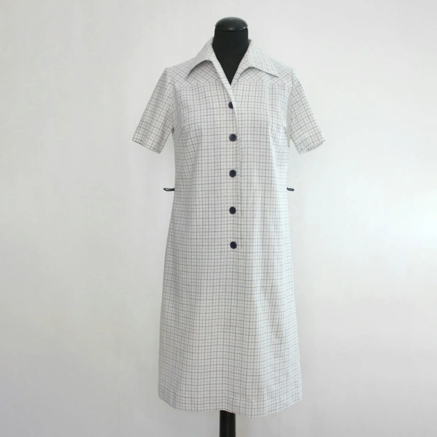 1960s - 1970s Grid Check Shirt Dress_01.jpg