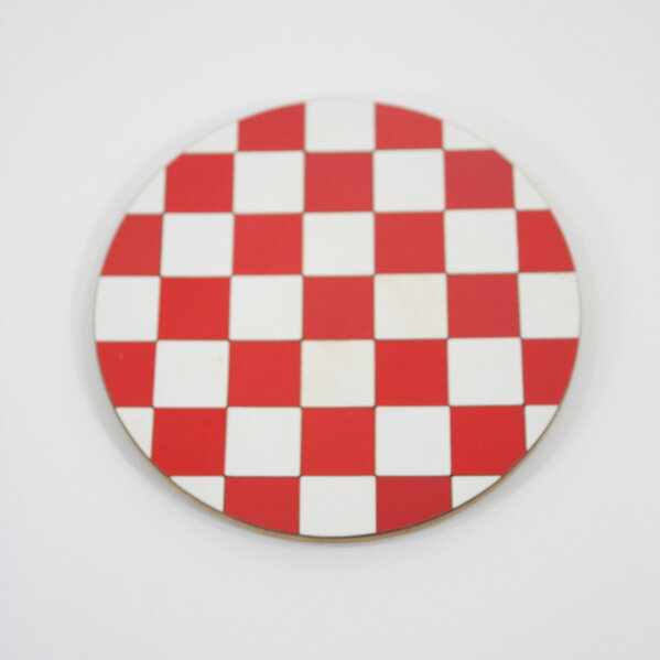 Vintage Red Checked Trivet Pan Stand 