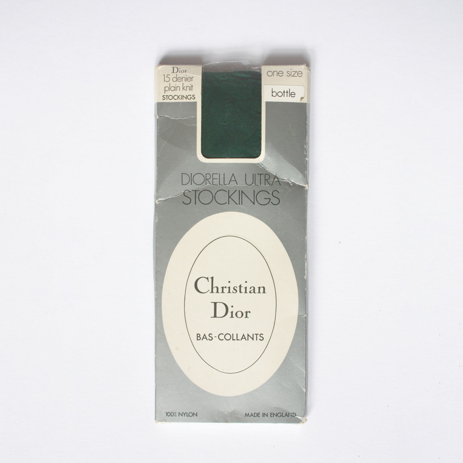 Vintage 15 Denier Christian Dior Stockings Dark Green Bas-Collants | Bottle