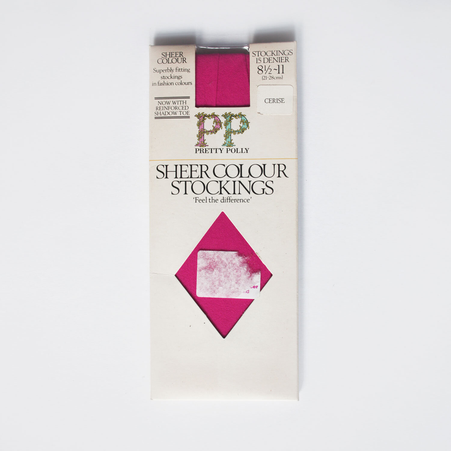 1980s Sheer Pink Pretty Polly 15 Denier Stockings | Cerise