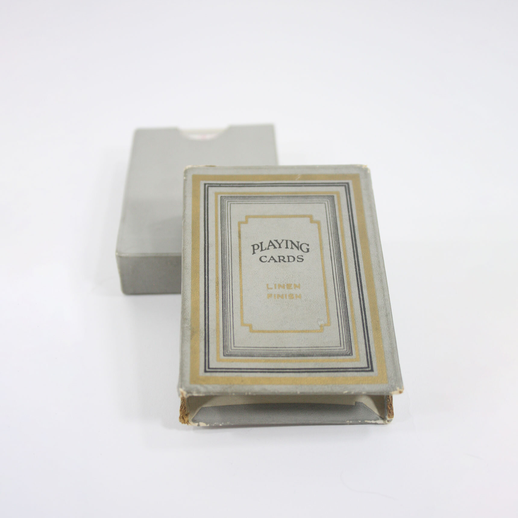 Silver Landscape Linen Gilt Edge Playing Cards c.1930s