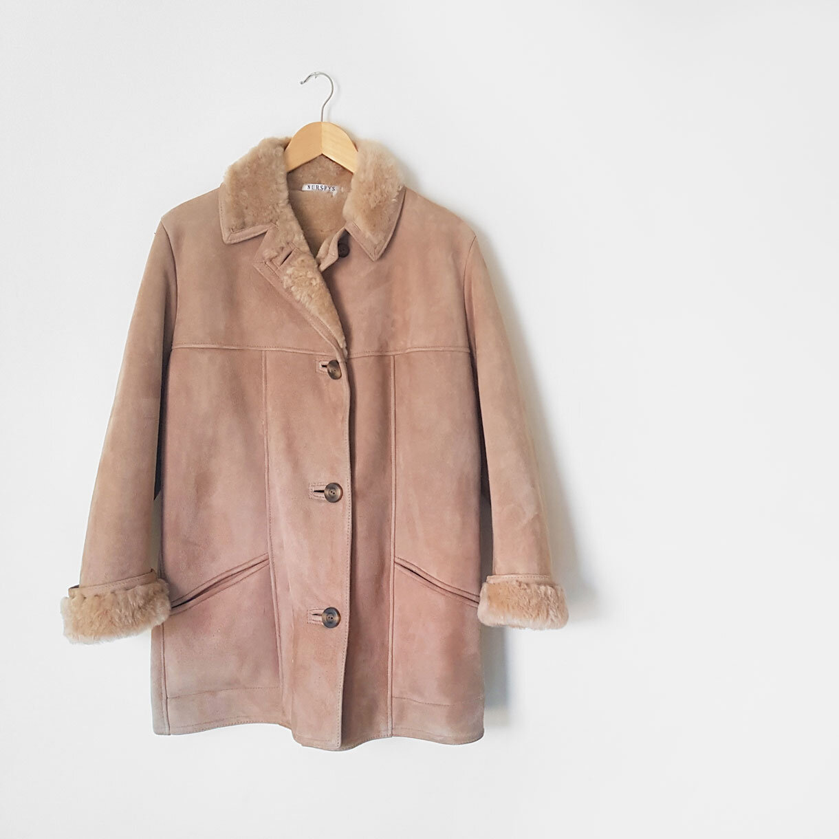 Luxury Sheepskin Suede and Fleece Coat