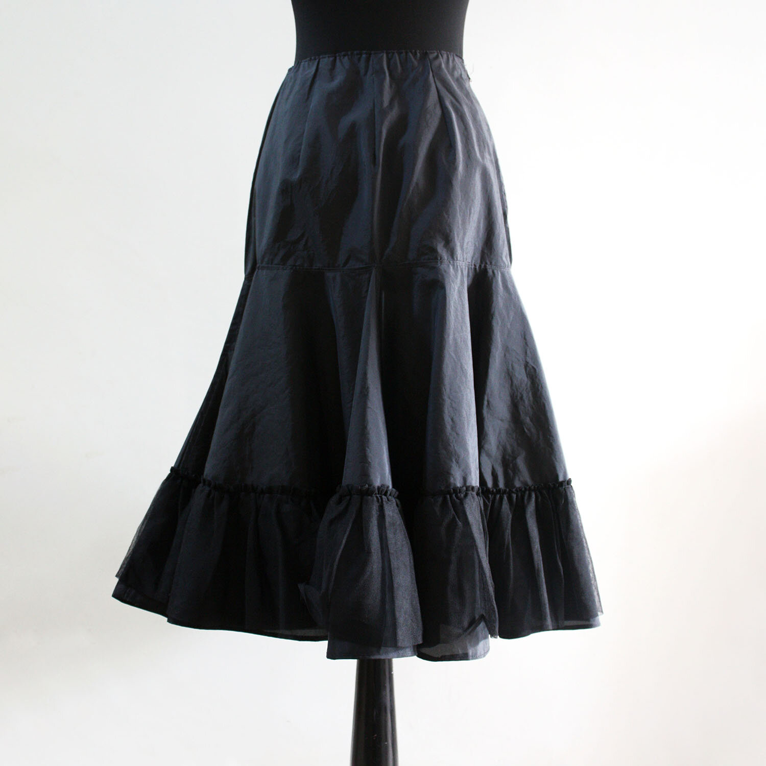 Handmade vintage black tulle tier petticoat