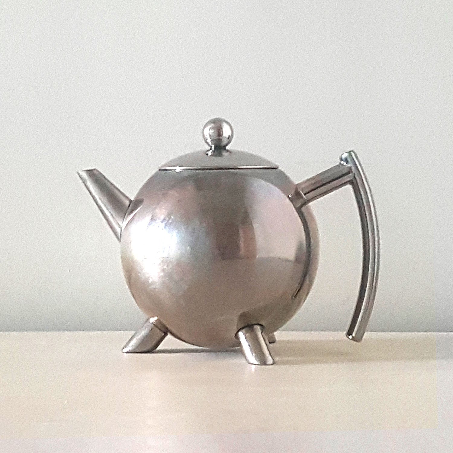 Modernist vintage metal teapot