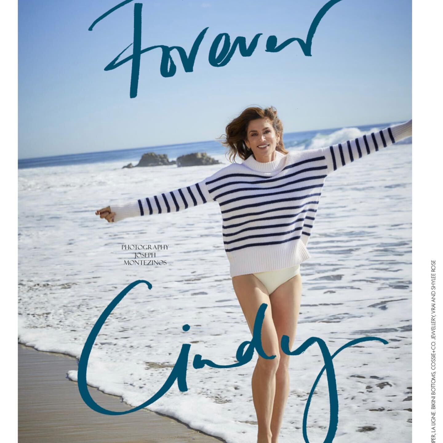 Inside the current March Issue - @cindycrawford looking as beautiful and relaxed as ever. Thank you to @feeandrews29 @oonagh.brennan @redmagazine @petraflannery @rachelgoodwinmakeup @bridgetbragerhair @mylittlesistersays