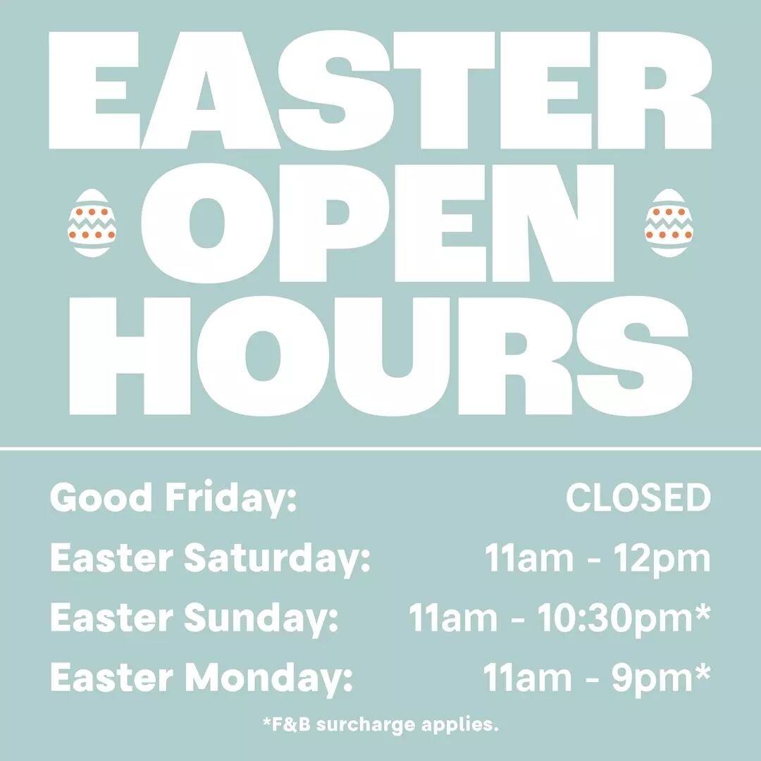 Take a break this Good Friday as we are closed for the public holiday&nbsp;🐣 

We'll be back open for the rest of the weekend so make the most of your Easter Holidays with us at the Subi!