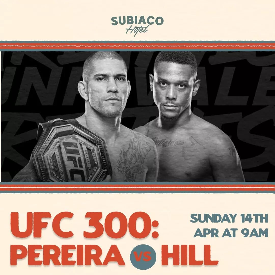 UFC 300 is marking it&rsquo;s milestone with a lineup of Champions set to meet in Nevada&nbsp;🥊 

Catch it all live and loud at the Subi with our Chefs serving bites early. From title fights to legendary battles, this is not one to miss!&nbsp;

For 