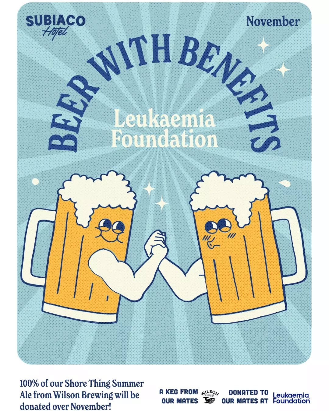 This month we're drinking Wilson Brewing's Shore Thing Summer Ale for the Leukaemia Foundation!

100% of sales will be donated to support those fighting&nbsp;Leukaemia&nbsp;💪