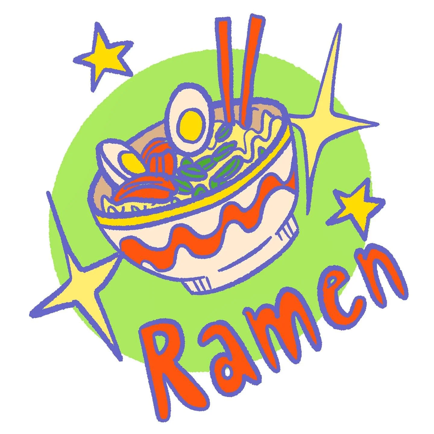 Habe die letzten Tage nicht soo viel Zeit f&uuml;r die Fortsetzung meiner Hexengeschichte gehabt und dazwischen gedoodled. Konmte wieder einmal nur an mein Lieblingsessen denken 😁🫶🍜 RAMEN #ramen #ramenlove #sticker #illustration #forfun
