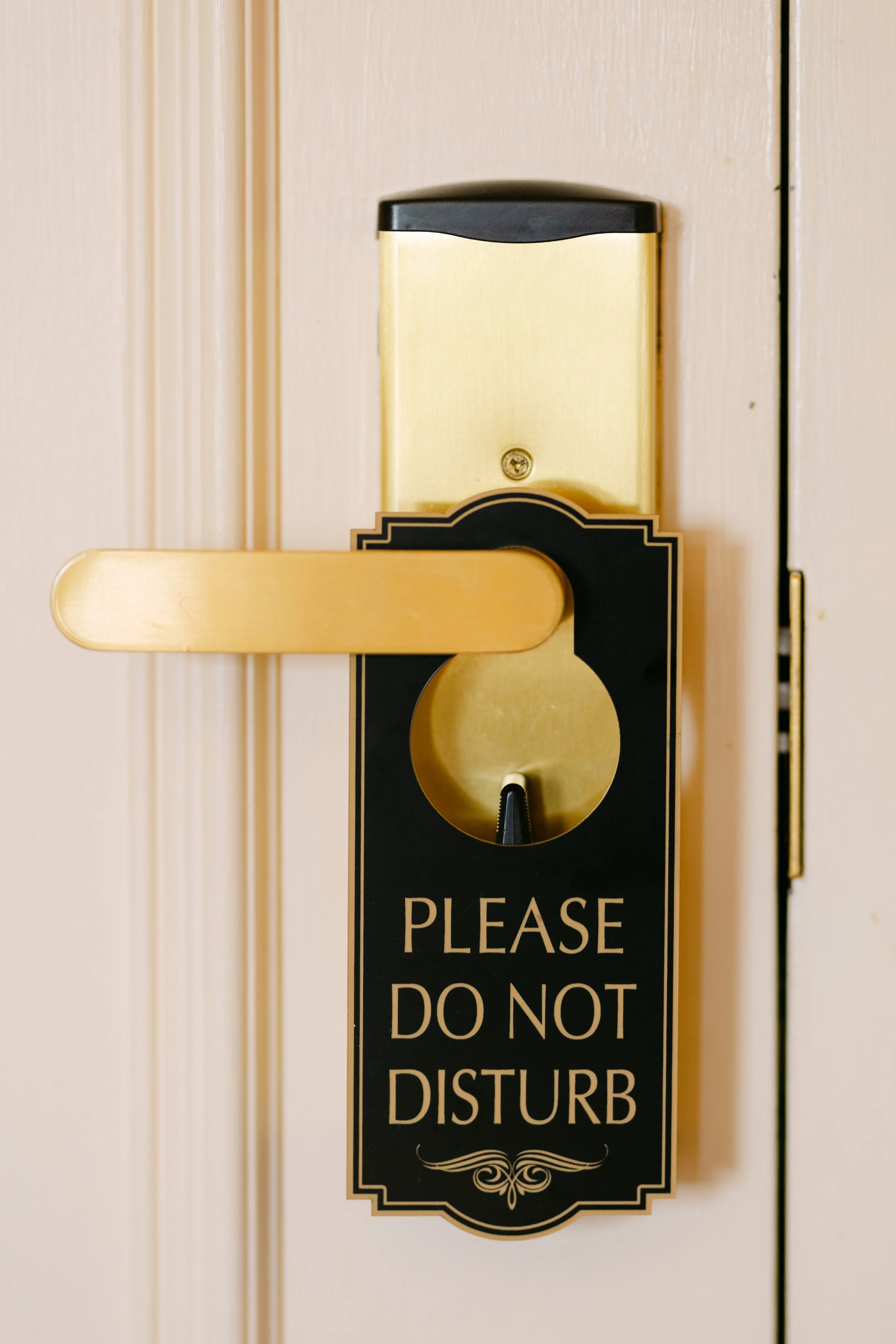 Door with black and gold 