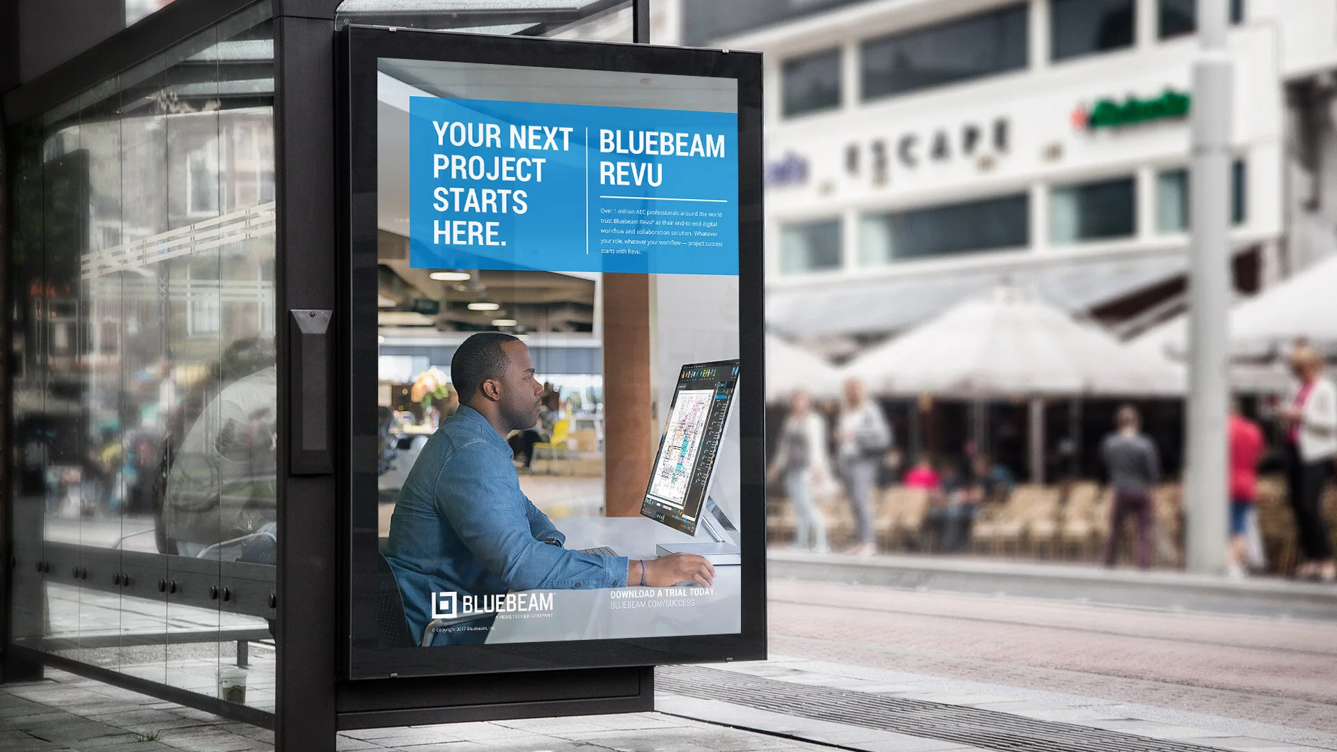 Out of home campaign featuring new brand elements