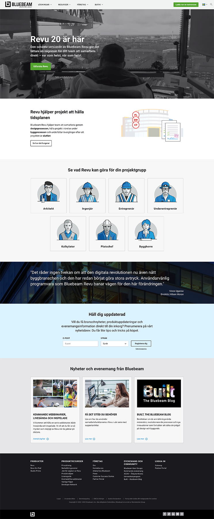Bluebeam Sweden homepage
