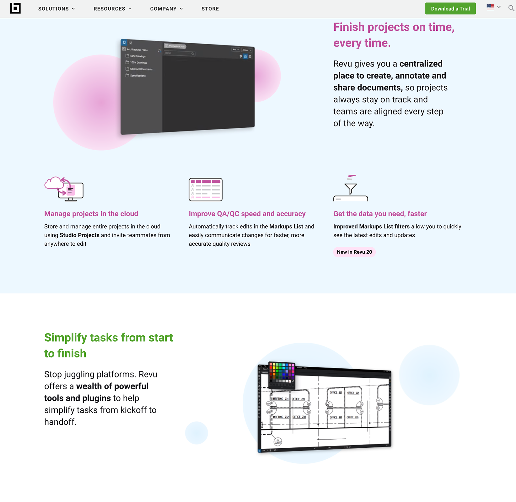 Bluebeam Revu product page detail