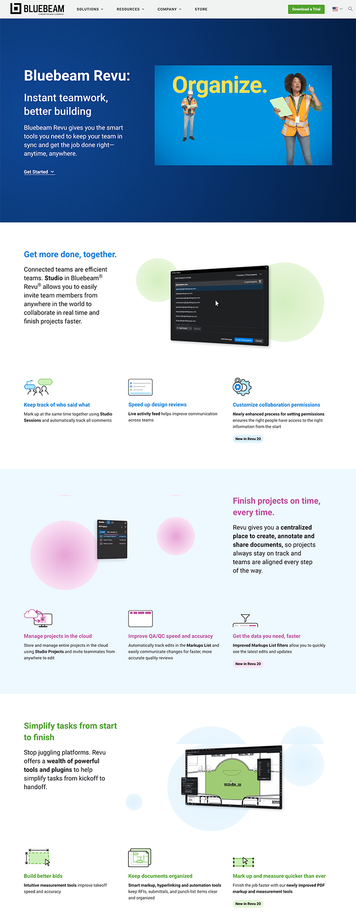 Revu 20 launch page - detail