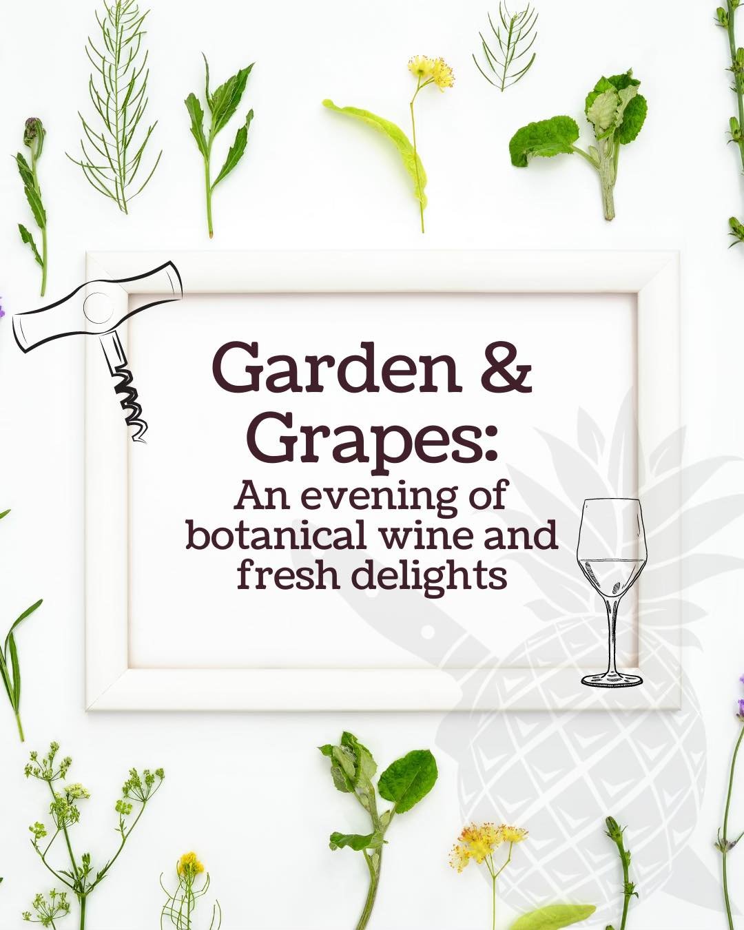 Escape to a botanical paradise with us at Pineapple Ink Tavern's 'Garden and Grapes' wine pairing dinner! 🌿🍇 Join us for an evening of exquisite wines and fresh delights. It&rsquo;s May 29 at 7 p.m. Don't miss out &ndash; get your tickets now! 

🎟