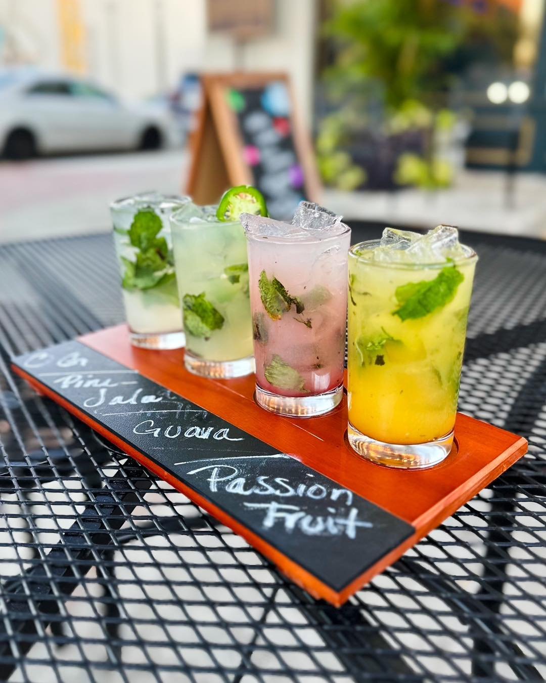 Introducing our Mojito Flight! 🍹✨ Explore a spectrum of refreshing flavors in one flight. Perfect for those who can't pick just one! Come take off with us. ✈️ 

#MojitoFlight #CraftCocktails #PineappleInkTavern
