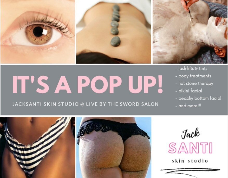 This Sunday 9/13 we are hosting @jacksanti.skinstudio pop up! We will be offering a more extensive menu of skin treatment services (there is now a FACIAL🙀) and TEETH WHITENING! So many of you have asked us about teeth whitening prior to getting your