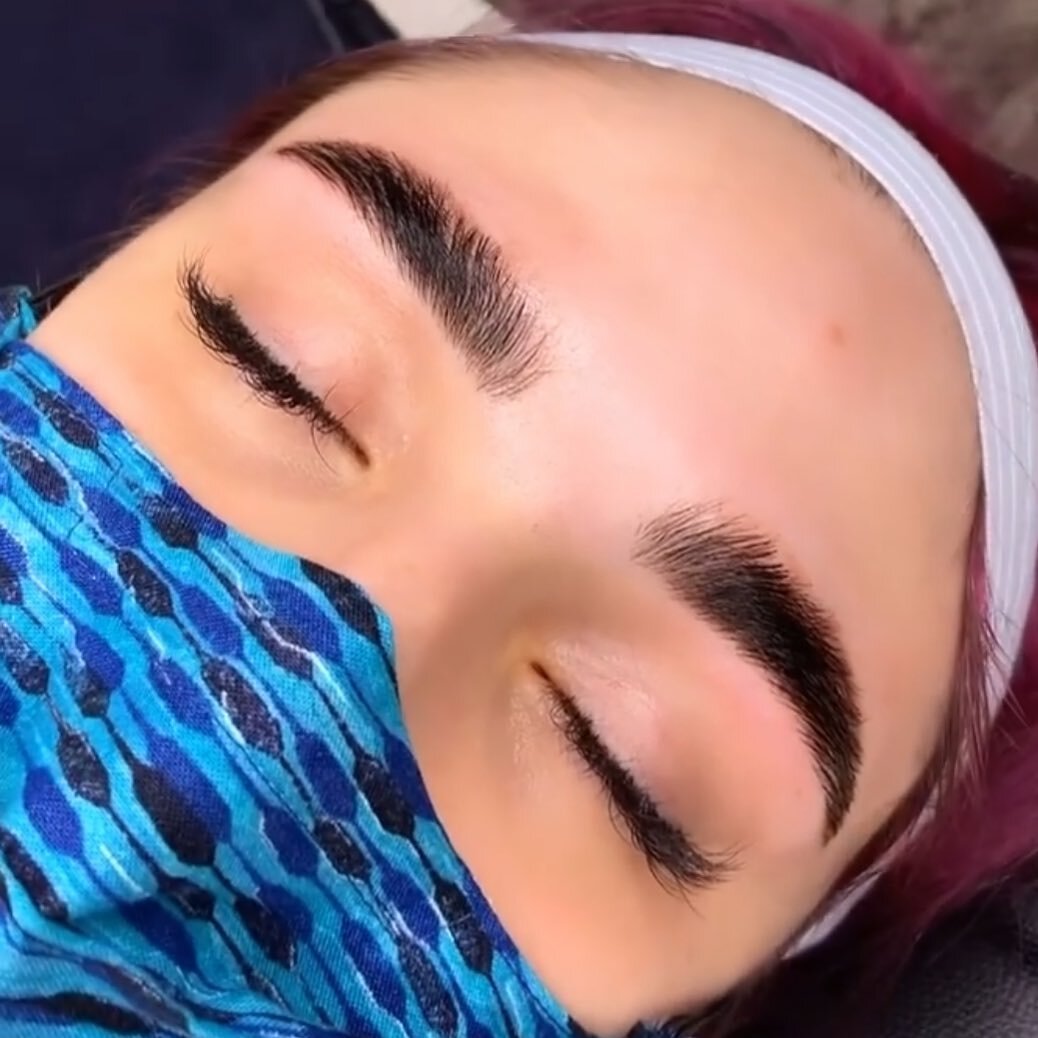 Brow lamination and tint by @heathereveee 😍😍😍 A brow lift (aka brow lamination) and tint is the industry&rsquo;s latest eyebrow trend. It can fill in gaps in your brows and create the illusion of fullness for that fluffy brow look. The result is s