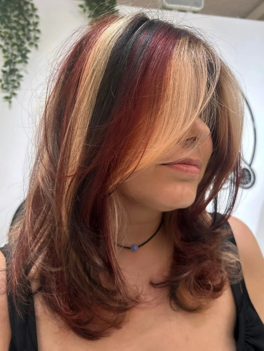 Calico hair color is a bold style inspired by the tri-colored fur of calico cats. Would you try this new look?💛❤️🖤

Calico hair color with Sydney @_rockpapershears 

📍Located in the heart of Williamsburg, Brooklyn
📱Book your hair appointment toda