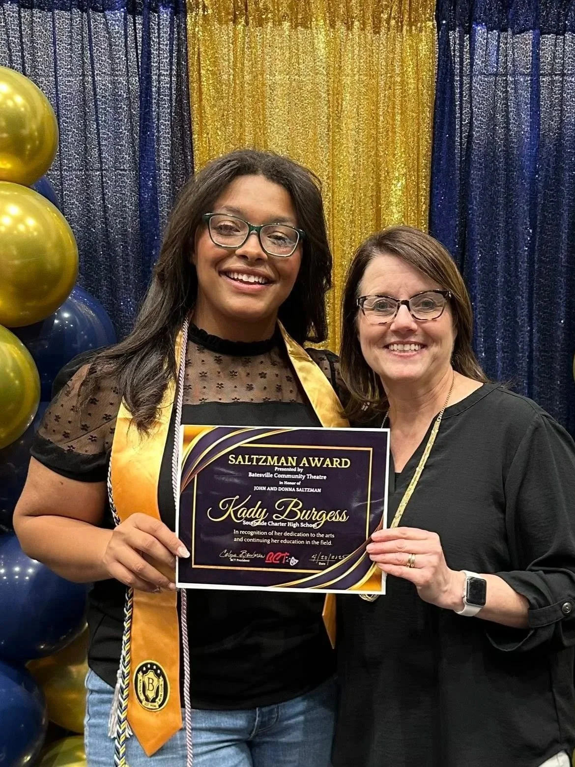 John and Donna Saltzman Scholarship winner Kady Burgess, SCHS 2025