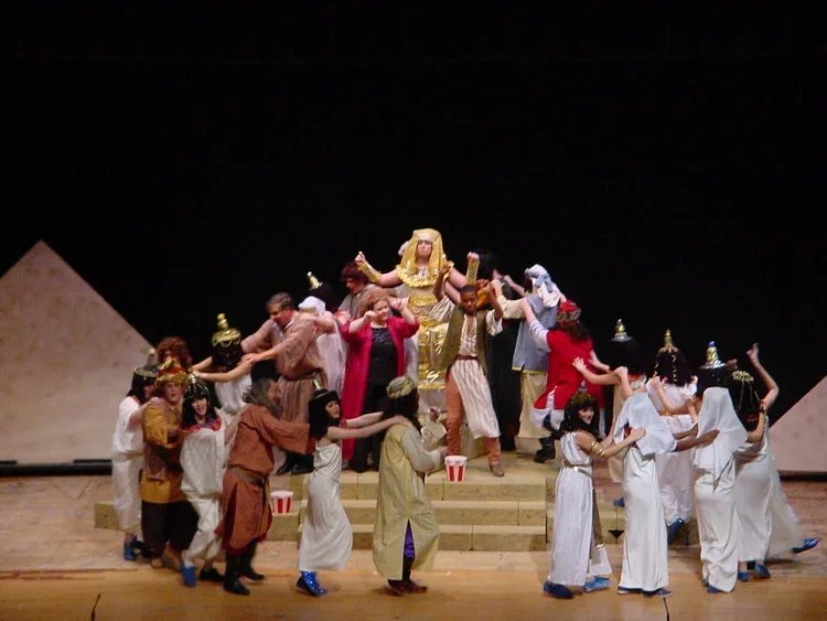 Joseph and the brothers in Batesville Community Theatre's production of Joseph and the Amazing Technicolor Dreamcoat