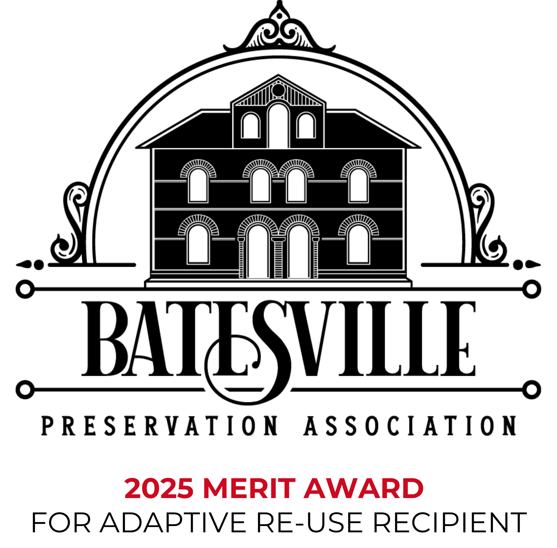 Adaptive Reuse Merit Award 2025 – Batesville Preservation Association honoring Batesville Community Theatre
