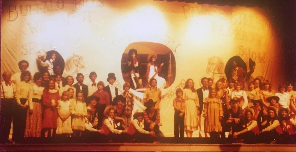 Performance shot of Buffalo Bill's show in Batesville Community Theatre's performance of Annie Get Your Gun