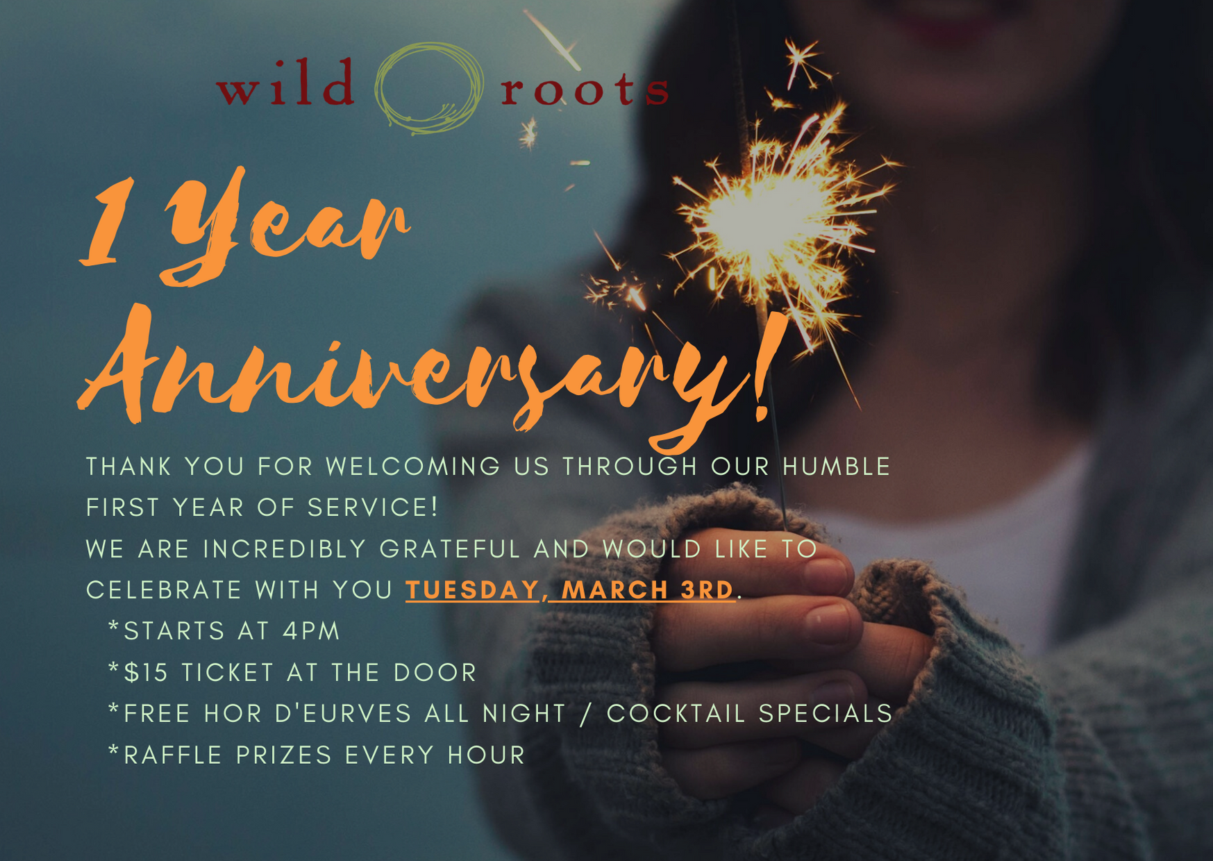 Wild Roots 1 Year Anniversary Celebration!