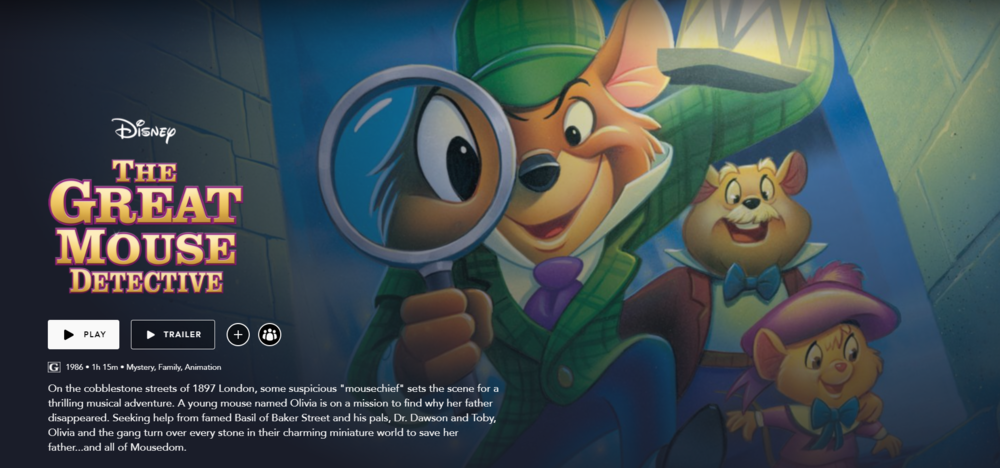 Review: Disney's The Great Mouse Detective (1986) — Disnerd Movie Challenge