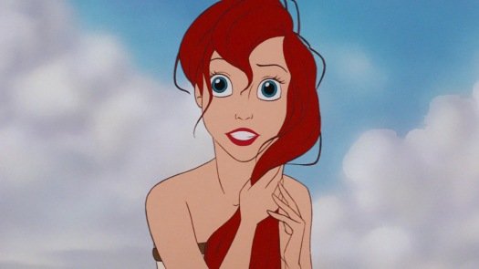 Ariel's wet and messy human hair