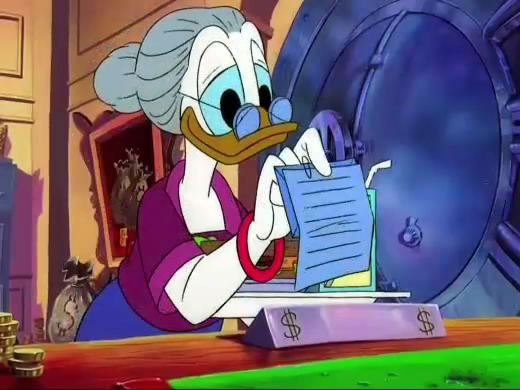 Disney's DuckTales the Movie Treasure of the Lost Lamp (1990)_Mrs. Featherby brings Scrooge his lunch and an invitation to a ball