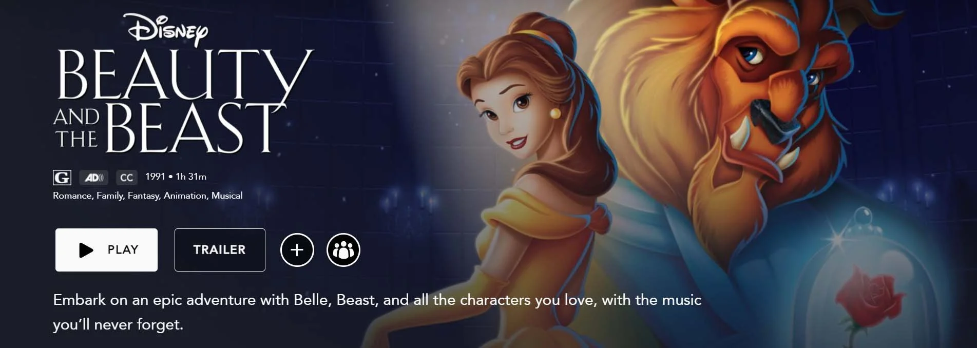 The Beast Christmas Disney+ Enchanted Beauty And The Beast