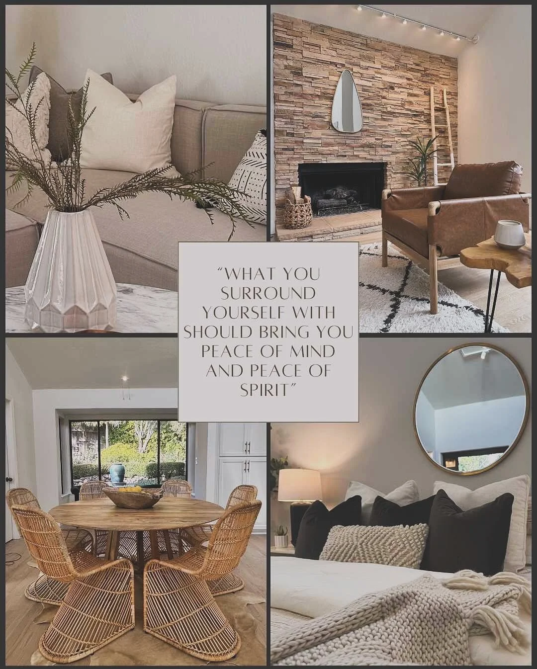 ✨”What you surround yourself with should bring you peace of mind and peace of spirit.” ✨– Stacy London
We love this quote because it’s a reminder that our environment plays a huge role in our well-being. Ideally, our homes sh