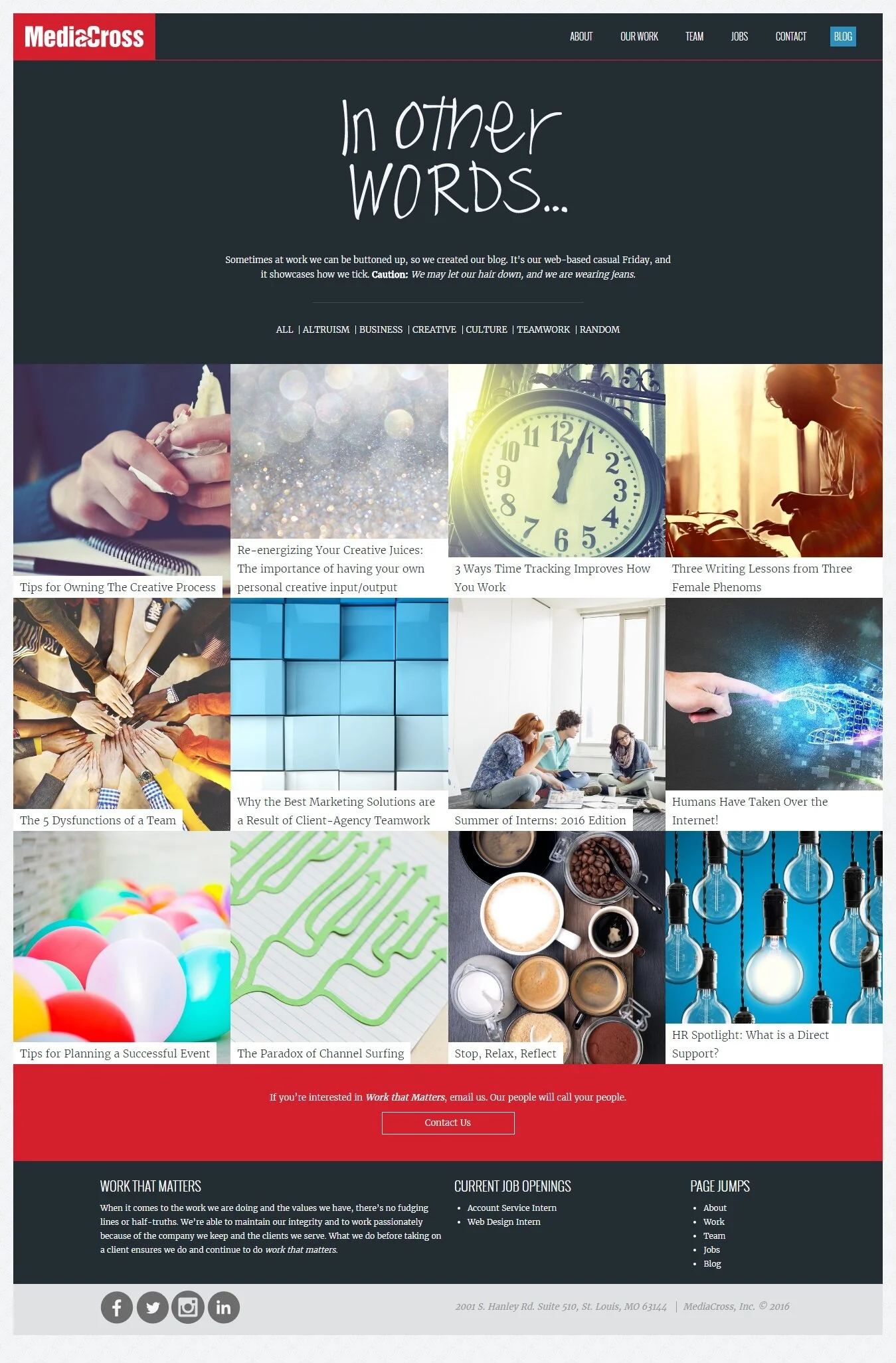 MediaCross: Website Copy, Blog Management, Content Strategy &amp; Development