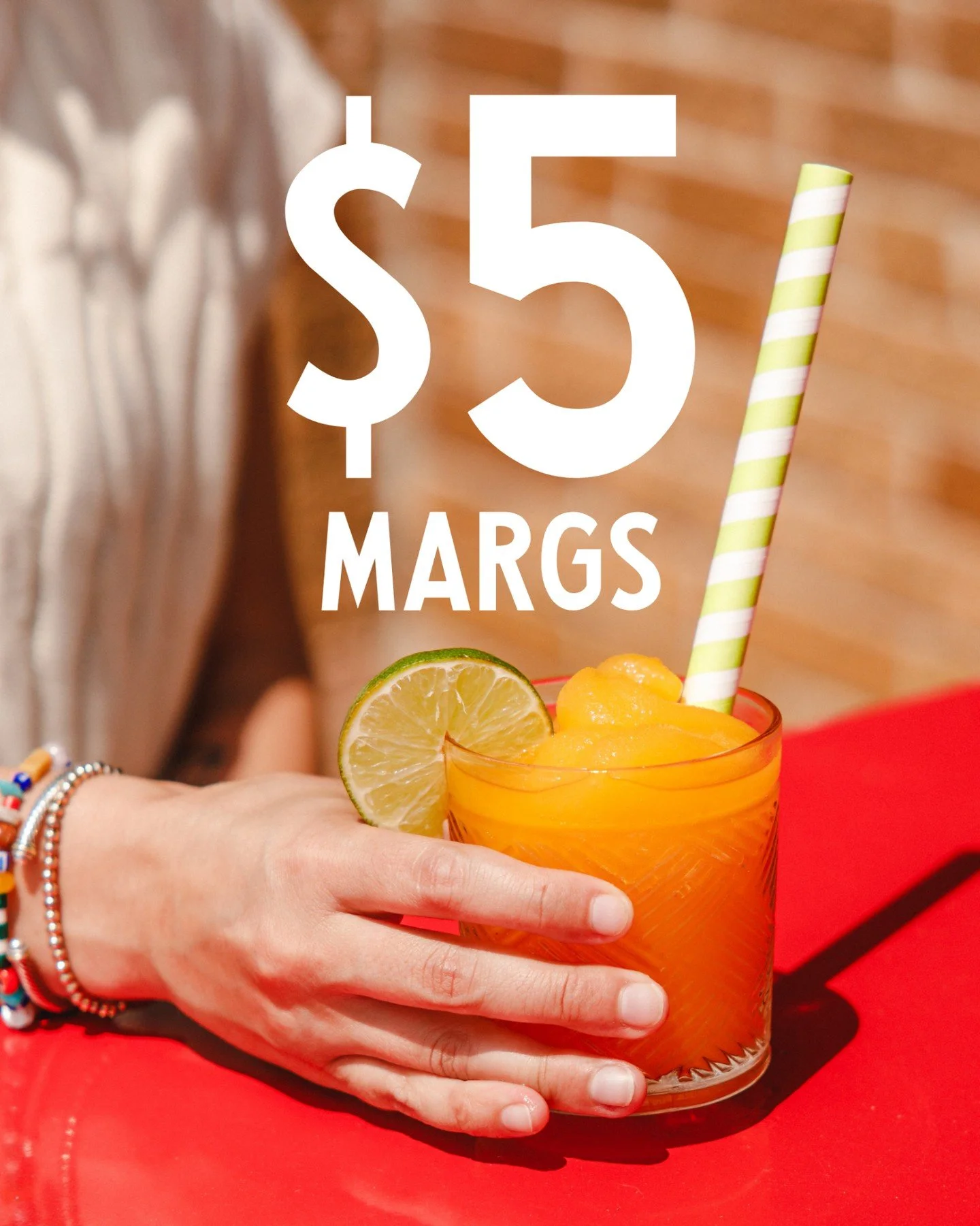 TODAY ONLY! Get $5 Regular, Frozen, or Spicy Margaritas🍹 Happy Cinco de Mayo🌤️