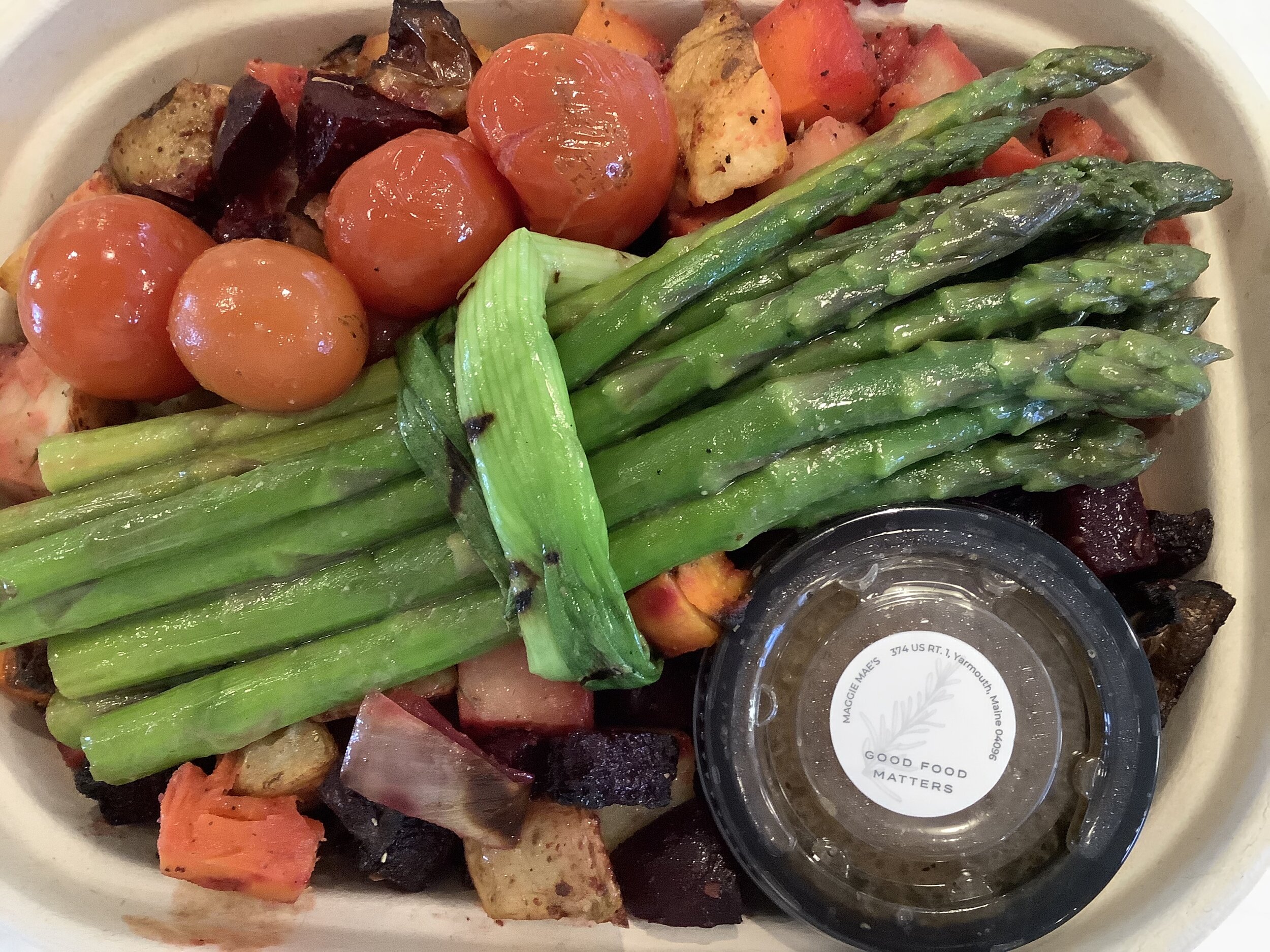 Asparagus w Miso Glaze &amp; Red Flannel Hash