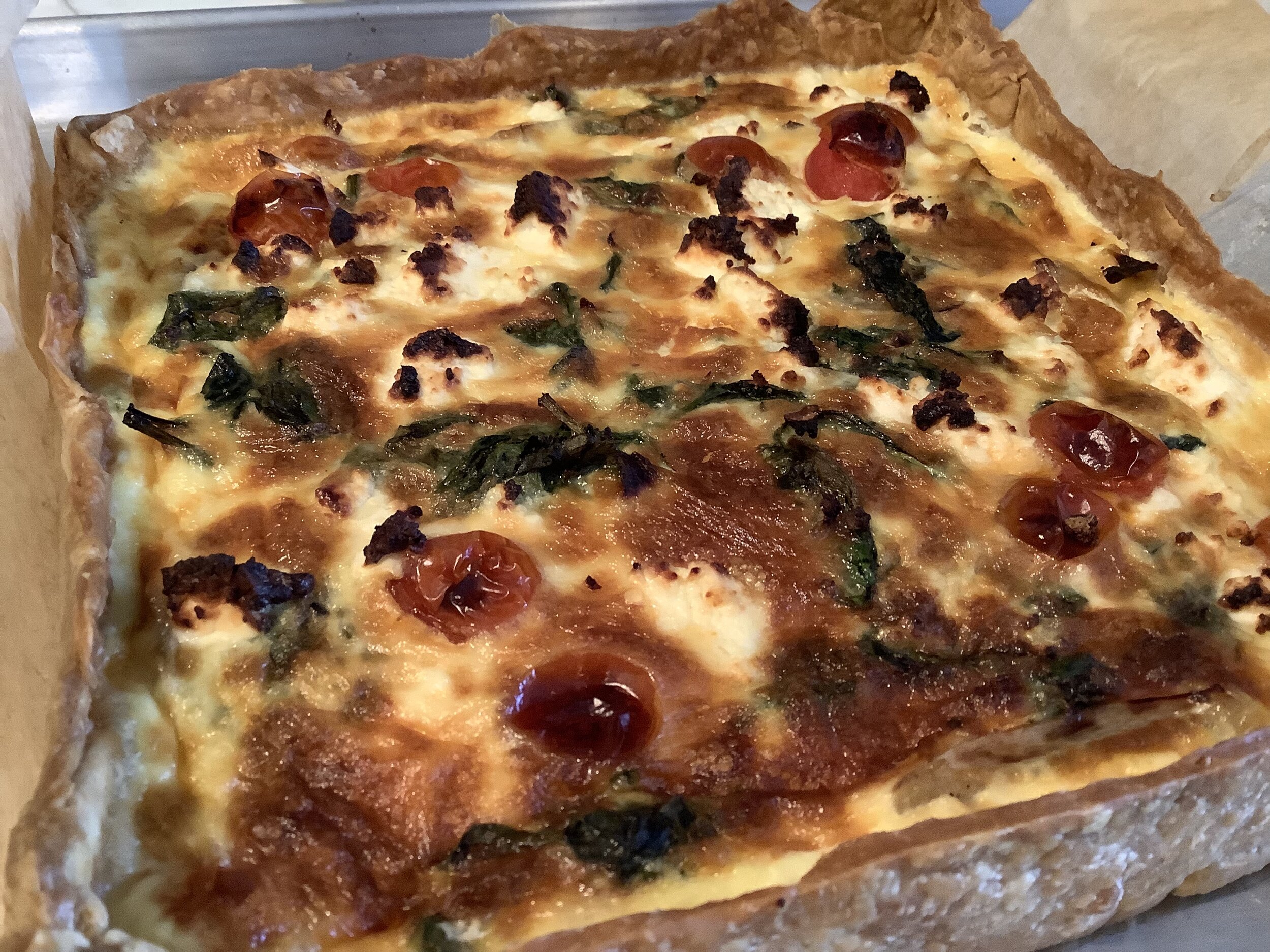 Spinach Feta Onion &amp; Tomato Quiche