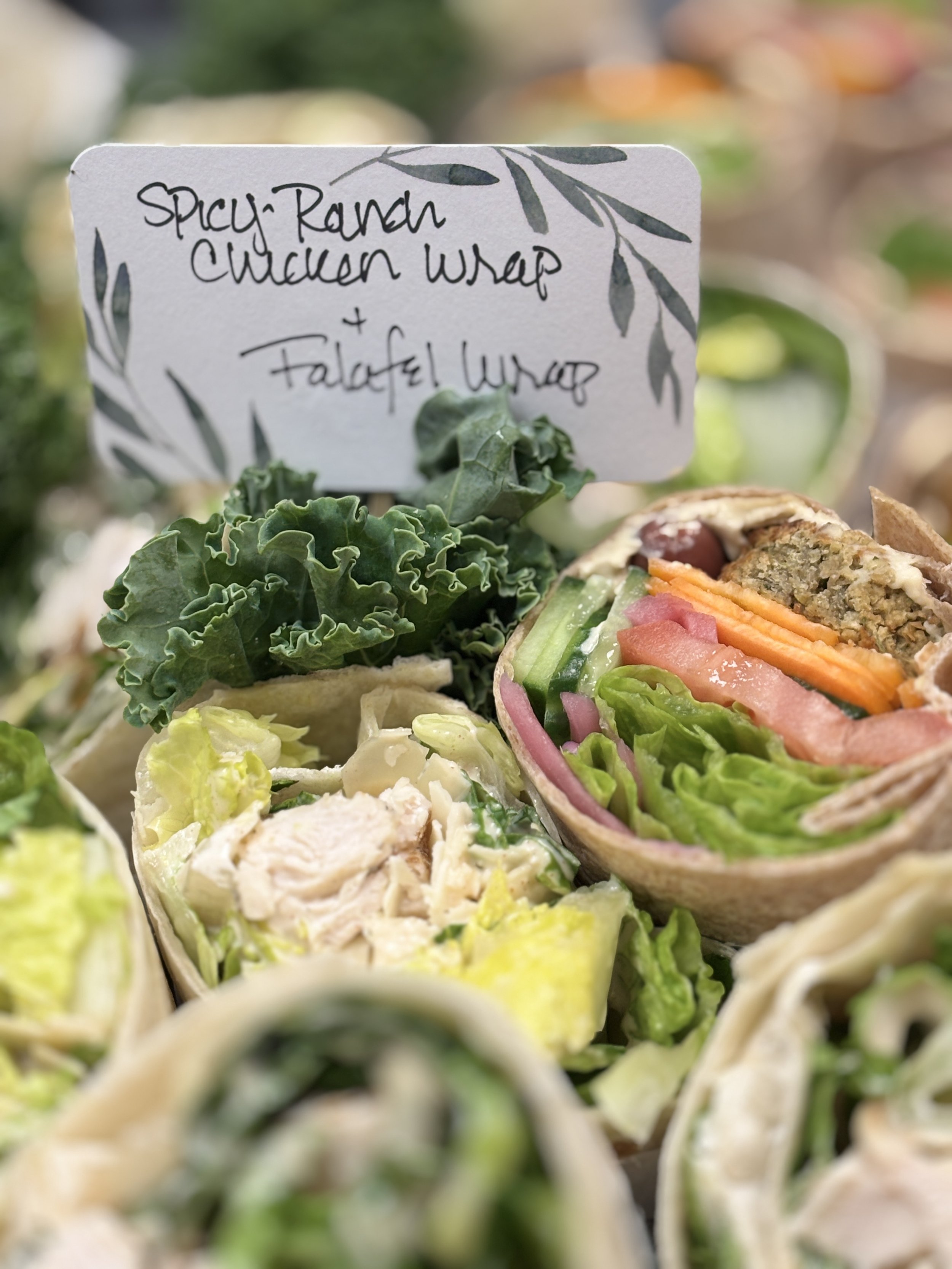 Spicy Ranch Chicken Wrap + Falafel Wrap