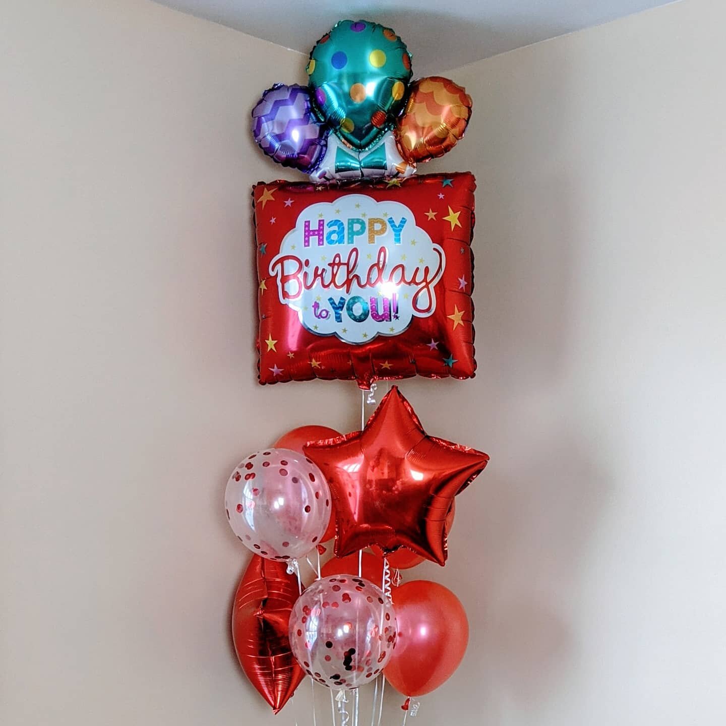 Celebrate any birthday with a balloon bunch. 
#birthday #balloons #celebrate #red #stars #gift #glitter #HBD #happybirthday
