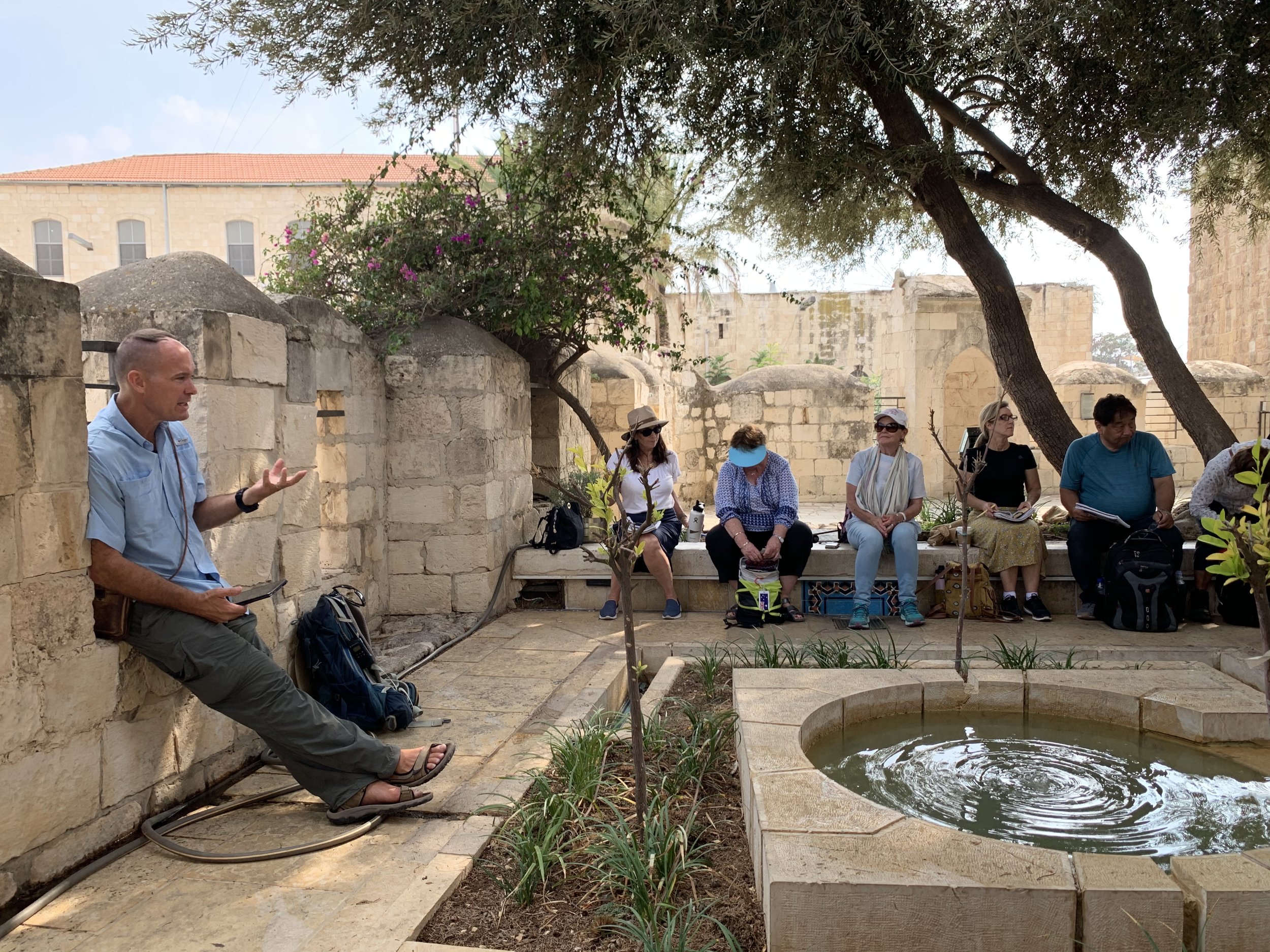 Bob teaching at the Palace of Herod in Jerusalem, Footsteps of Jesus Experience