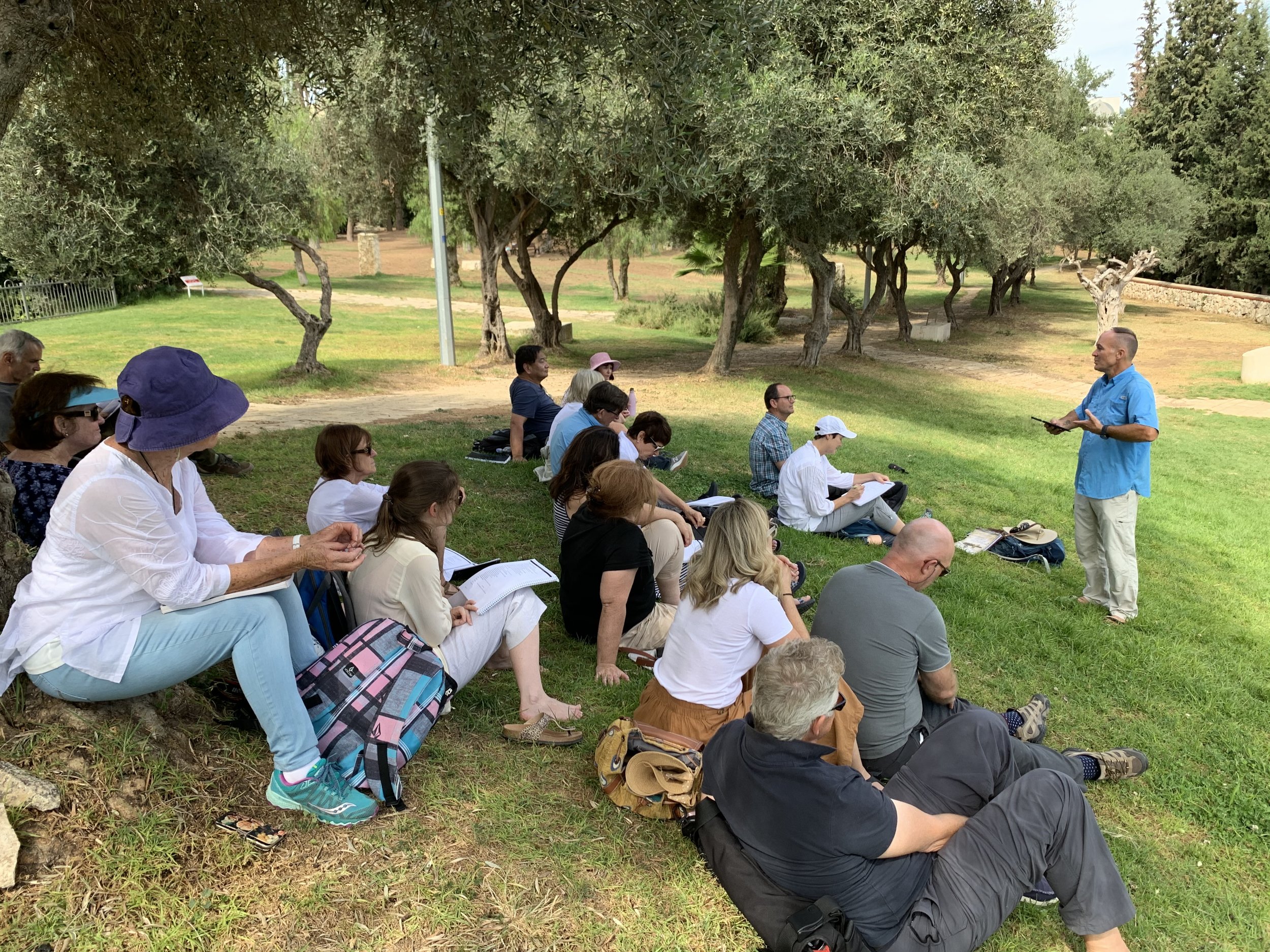 Bob teaching at Herodian Family Tomb in Jerusalem, Footsteps of Jesus Experience