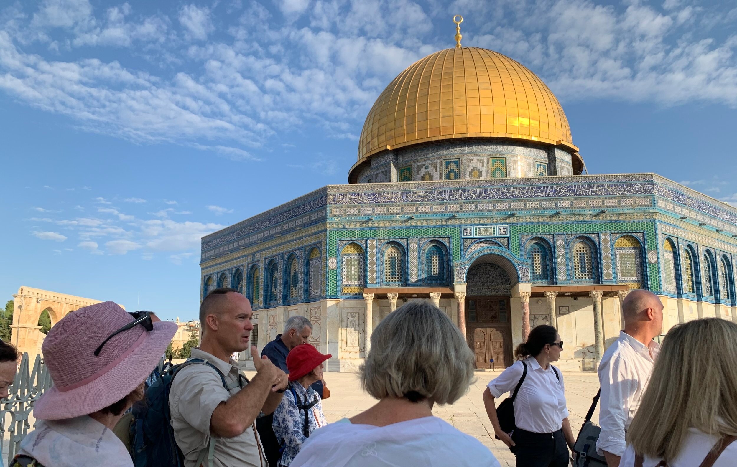 Bob teaching on the Temple Mount in Jerusalem, Footsteps of Jesus